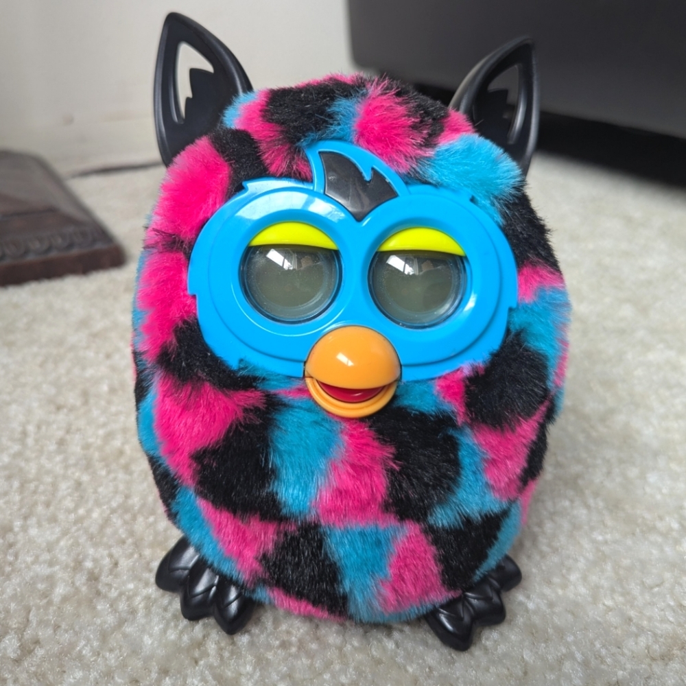 Furby Boom 2012 Pink Blue Black Geometric Combo